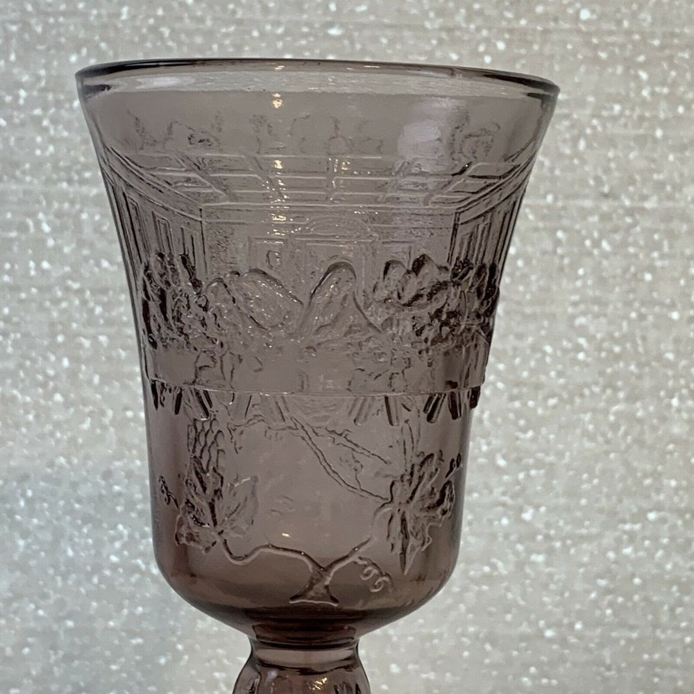 Vintage Tiara Indiana Purple Wine Glass Lords The Last Supper Chalice 7 Inch - Picture 6 of 12
